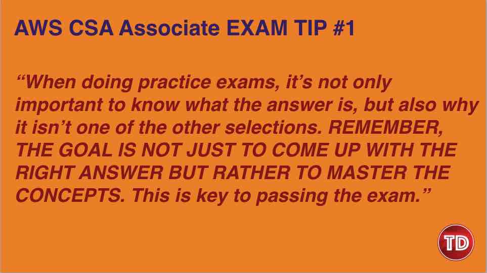 AWS Certified Solutions Architect Associate Exam Tip 1