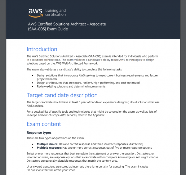 Latest SAA-C03 Exam Notes