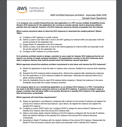 SAA-C03 Latest Exam Testking