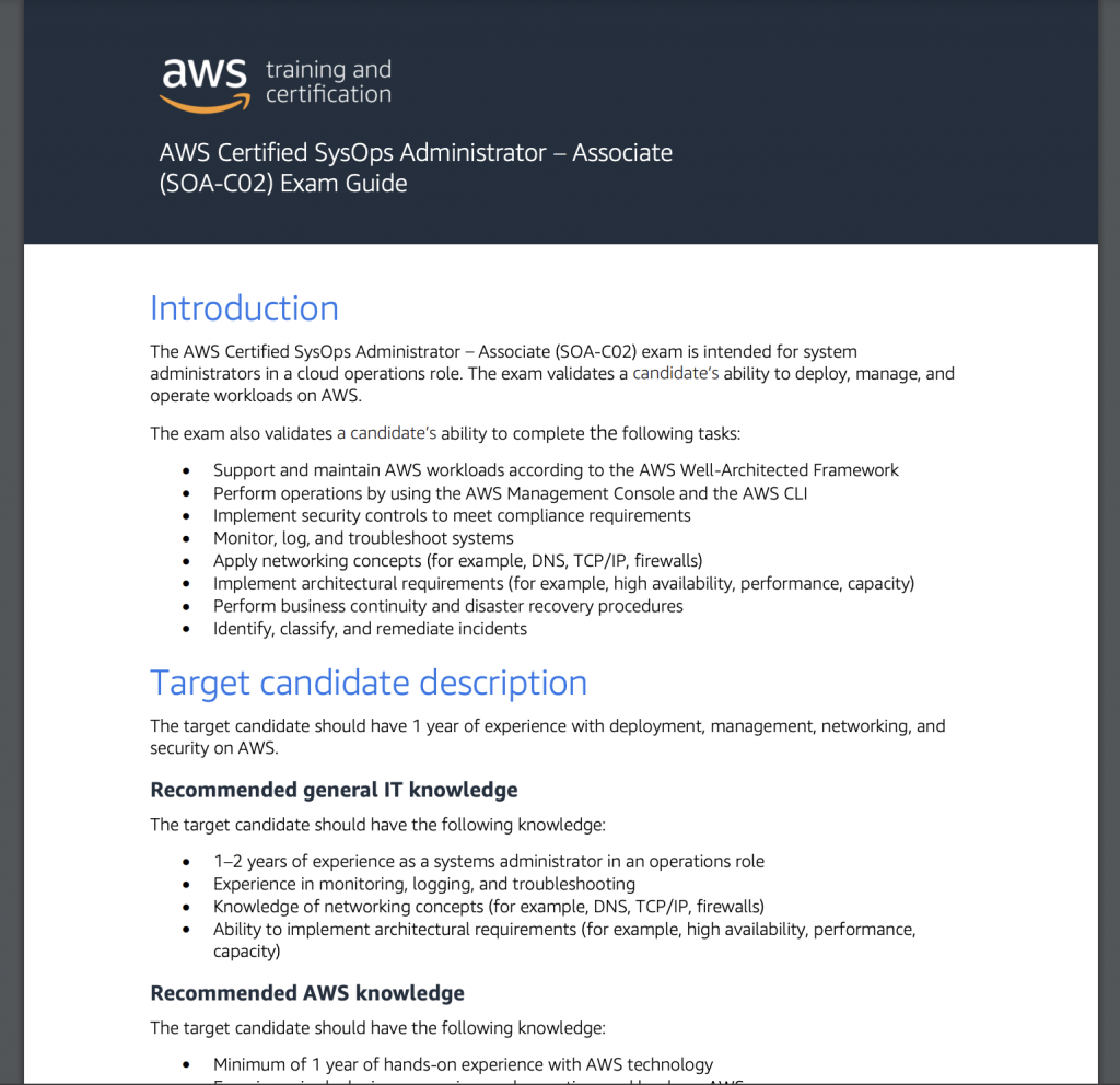 AWS Certified SysOps Administrator – Associate SOA-C02 official exam guide