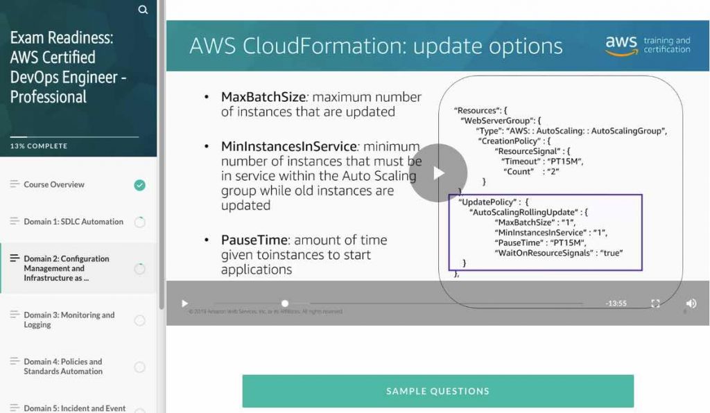 Exam Readiness AWS DevOps Engineer Professional