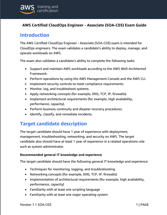 Official SOA-C03 Exam Guide