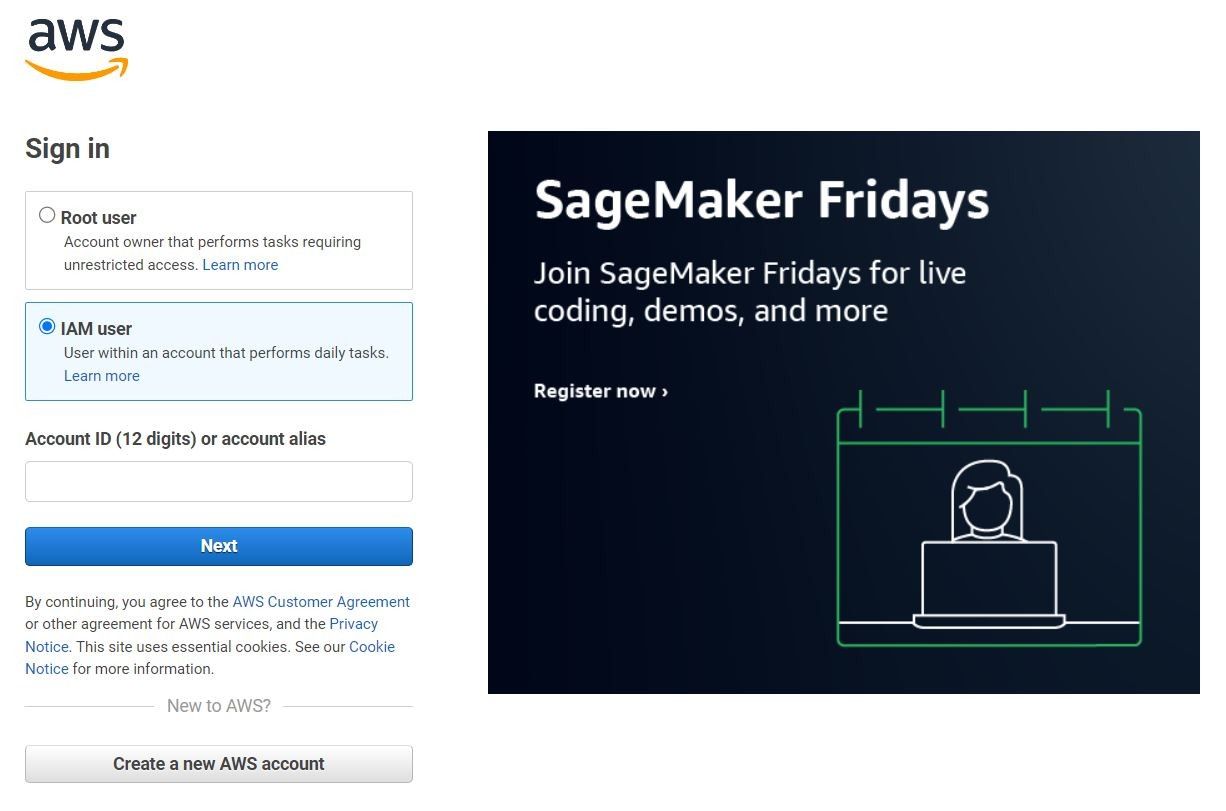 AWS Console Sign-In Options