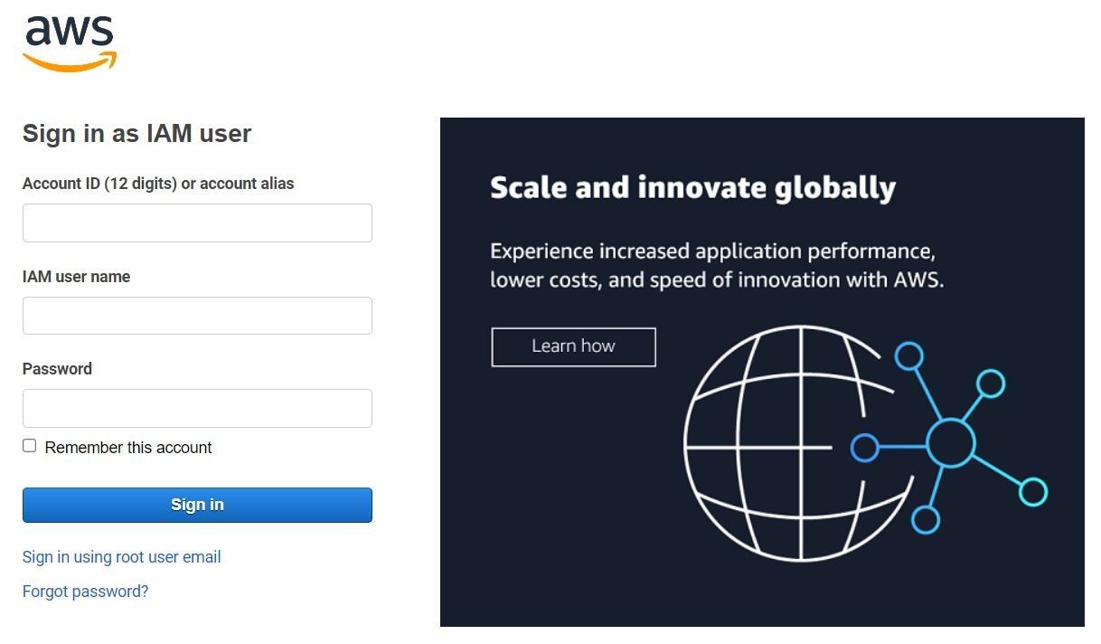 AWS Console Sign-In Options via IAM User