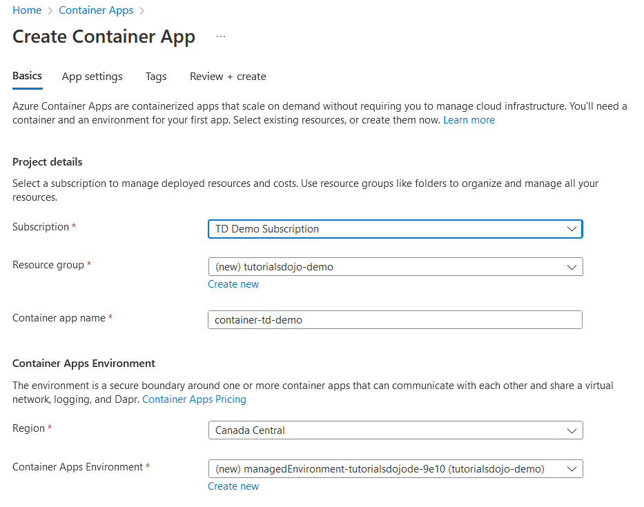 Azure Container Apps using Docker images