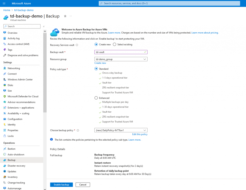 How to Setup Backup and Recovery in Azure