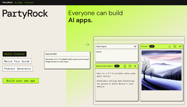 Building Code-Free GenerativeAI Apps with PartyRock