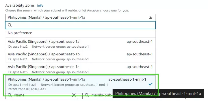 AWS Local Zone Manila