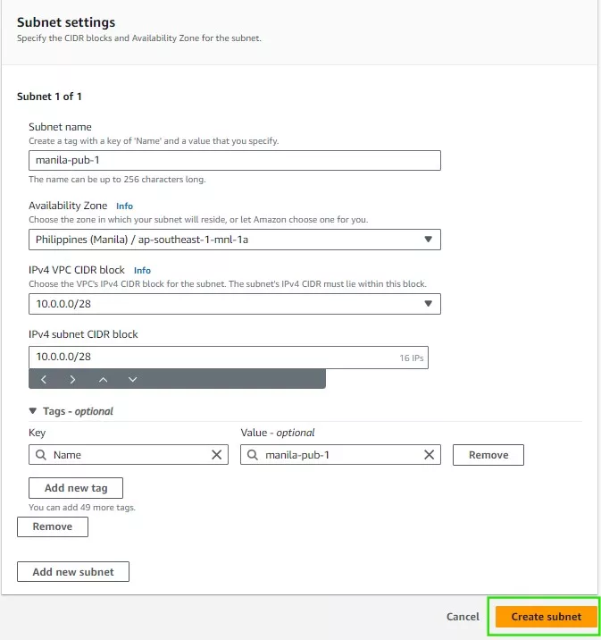 AWS Local Zone Manila