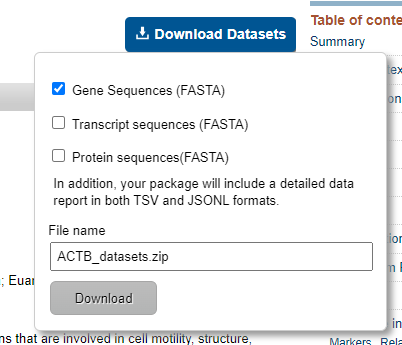 Download biological data