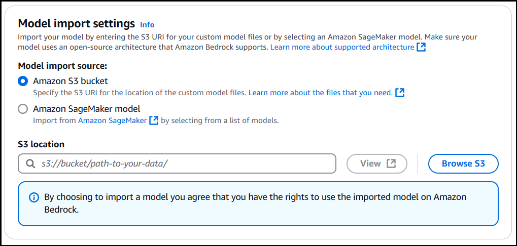 S3 import for model settings