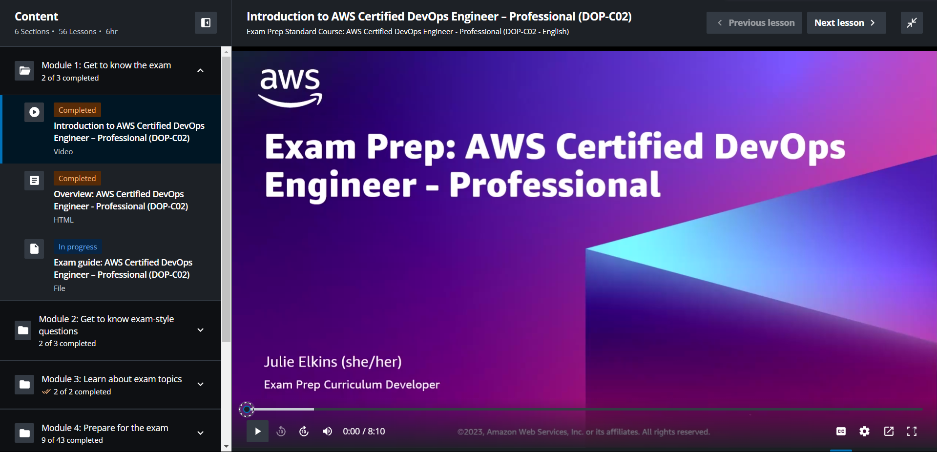 Exam Prep Enhanced Course: AWS Certified DevOps Engineer - Professional (DOP-C02 - English)