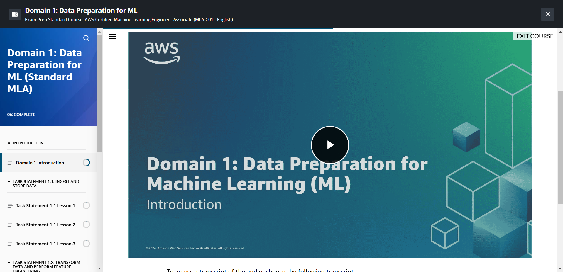 Exam Prep Standard Course - AWS Certified Machine Learning Engineer - Associate (MLA-C01 - English) 