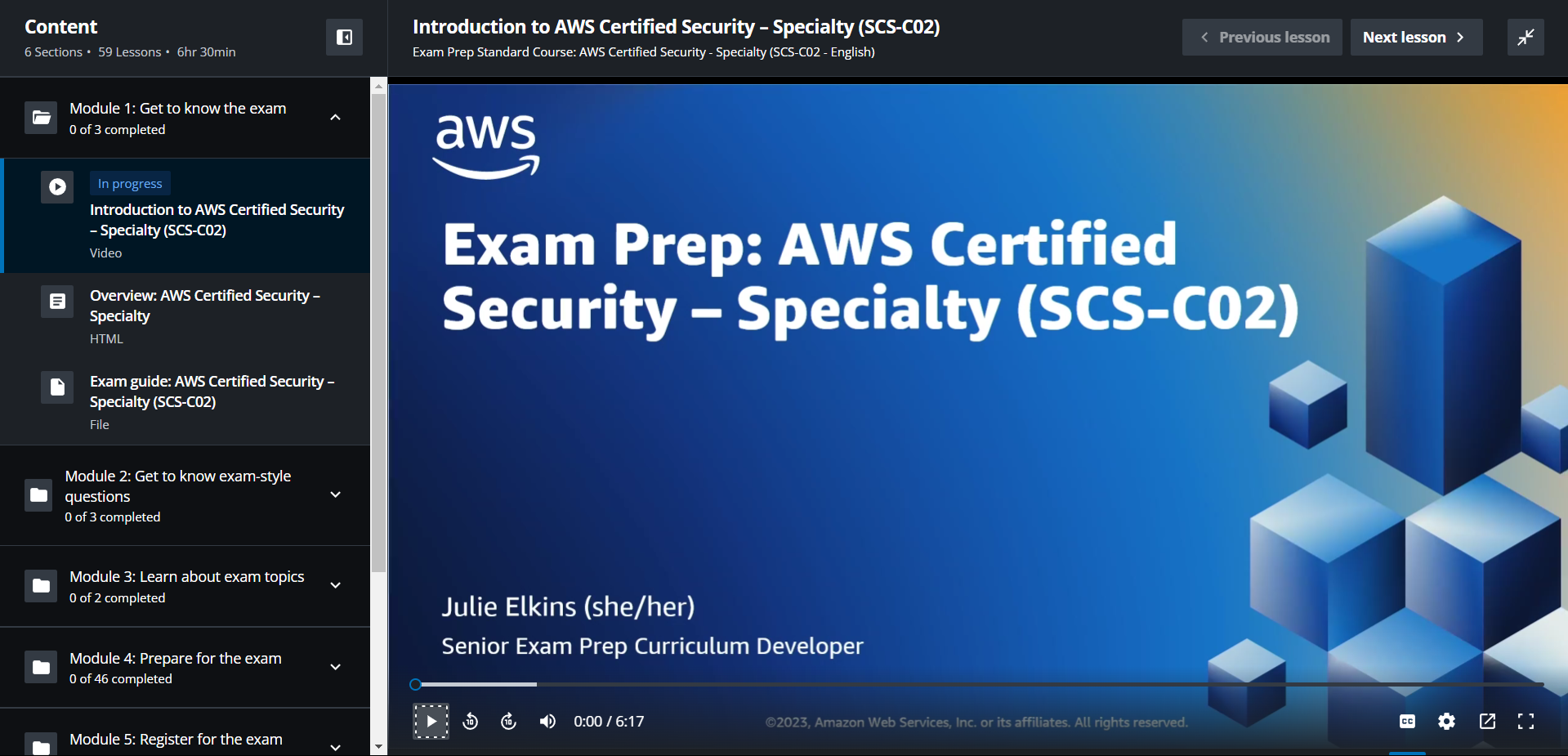 Exam Prep Standard Course: AWS Certified Security - Specialty (SCS-C02 - English)