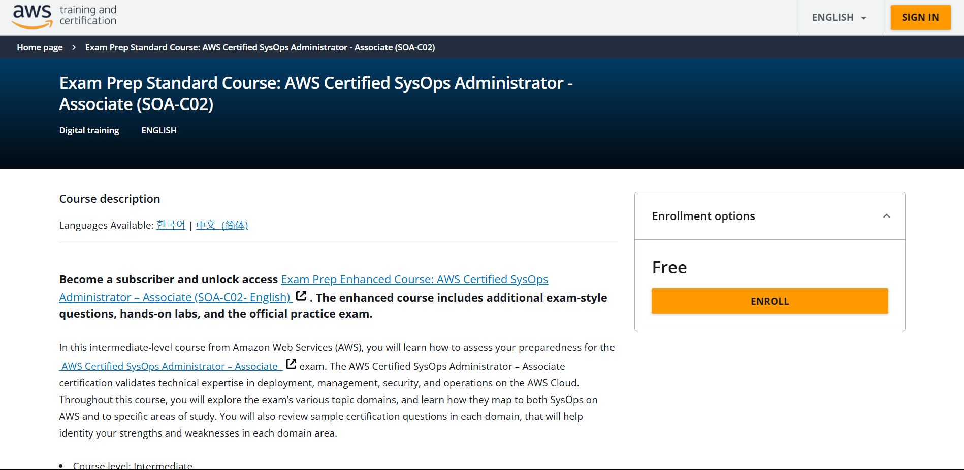 Exam Prep Standard Course: AWS Certified SysOps Administrator - Associate (SOA-C02)