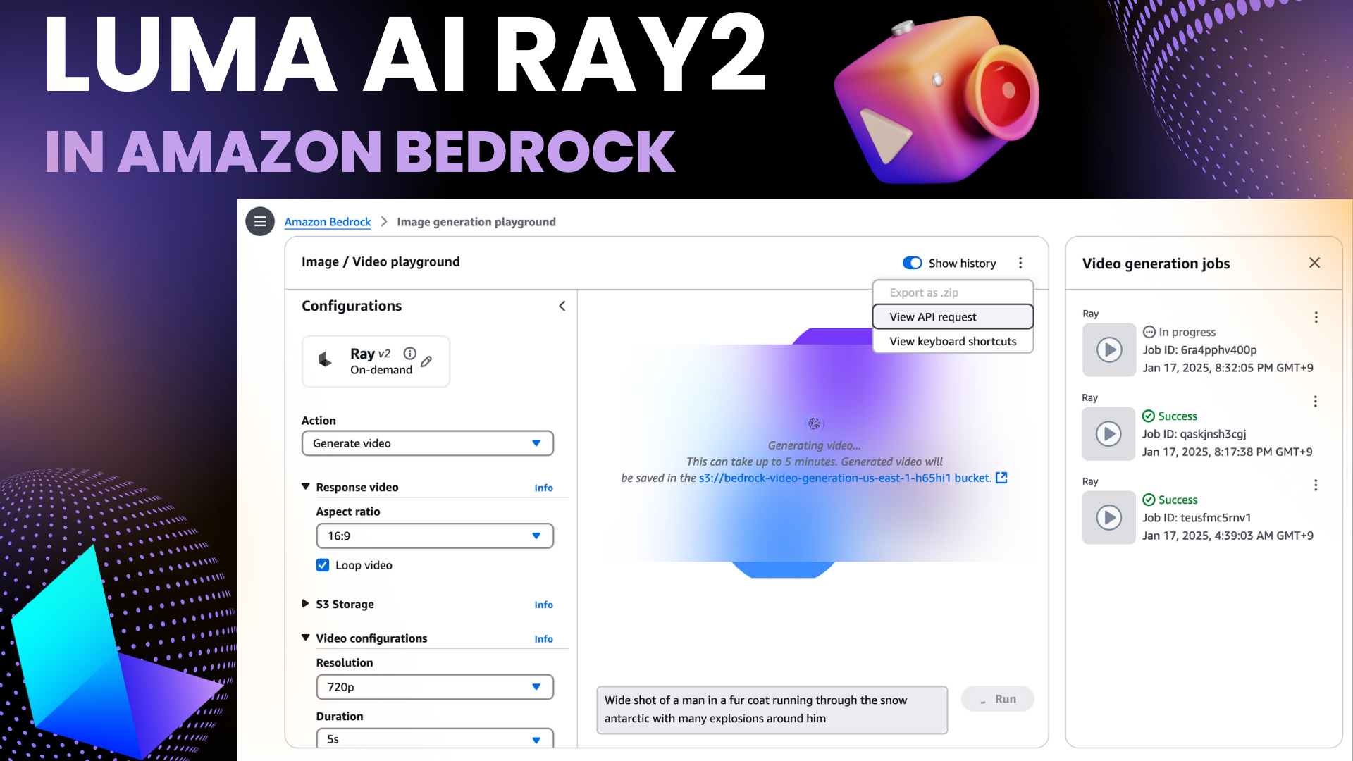 Luma AI Ray2 in Amazon Bedrock