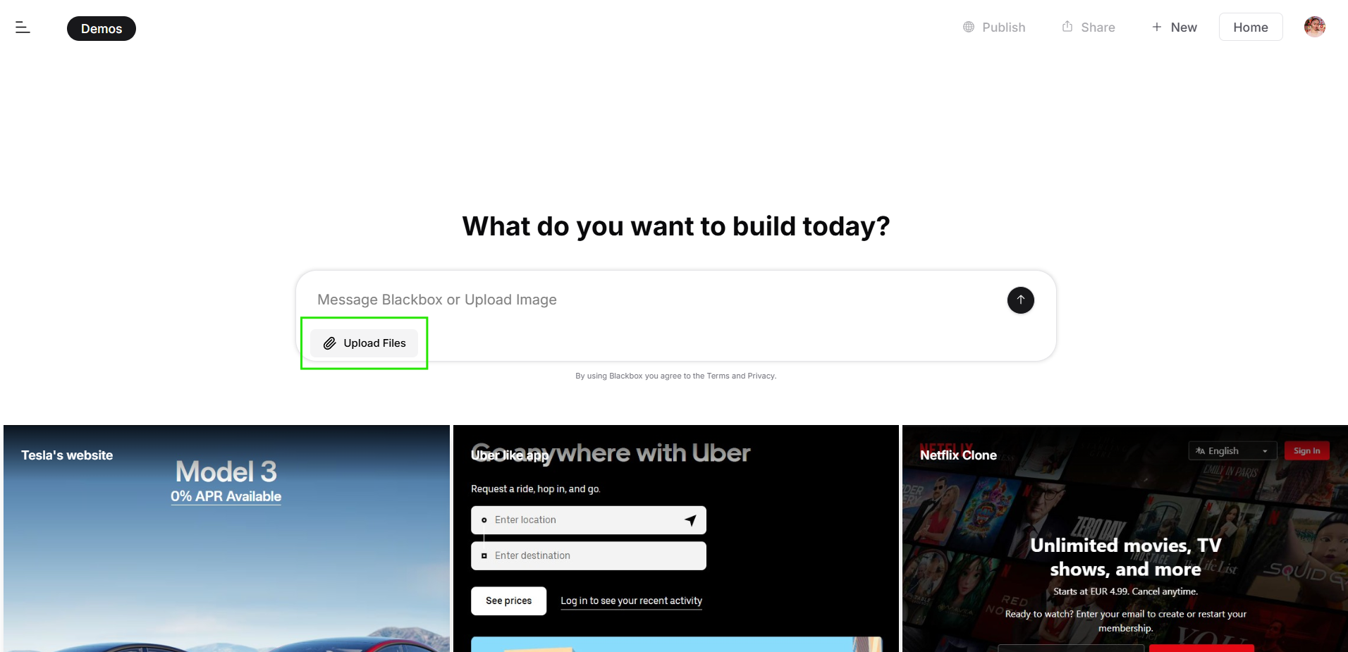 Blackbox AI- Upload image