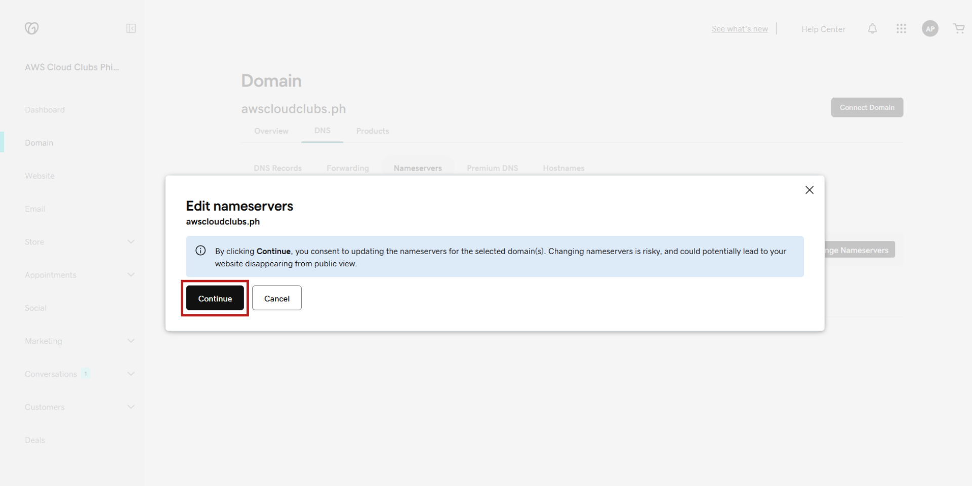GoDaddy Save Changes to DNS Changes