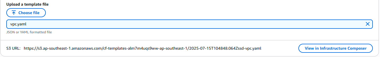 Upload CloudFormation YAML File