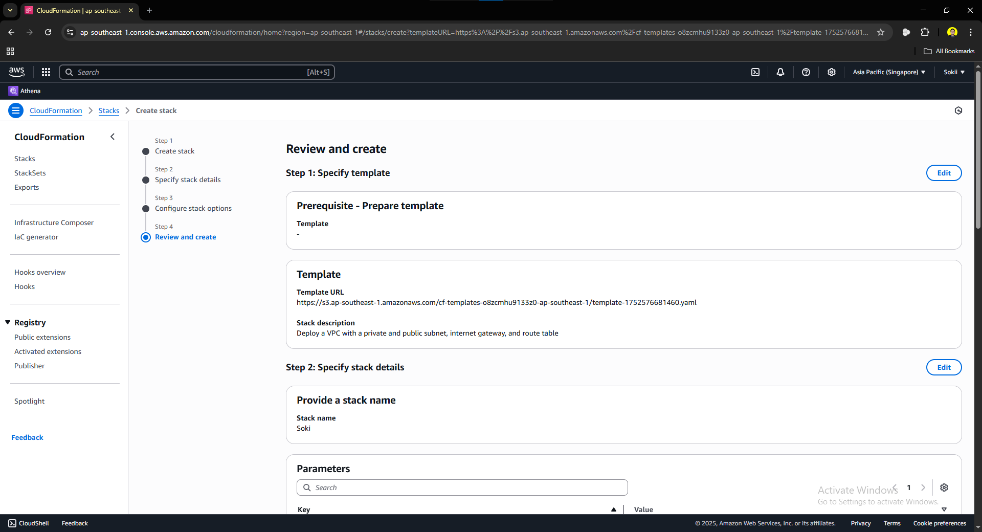 Review before Submitting CloudFormation