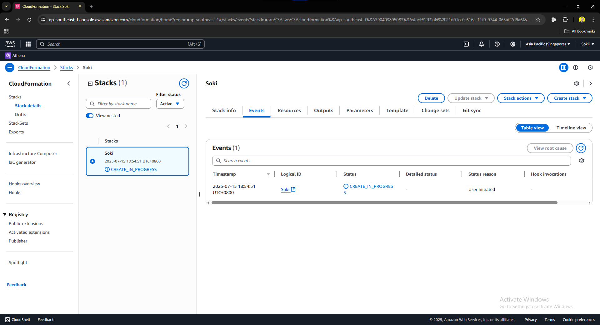 CloudFormation Template Submitted
