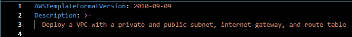First Line of Code for CloudFormation