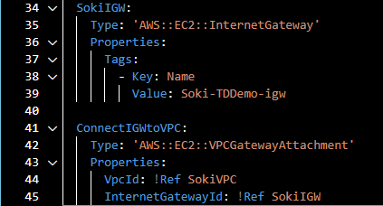 Internet Gateway Code in CloudFormation