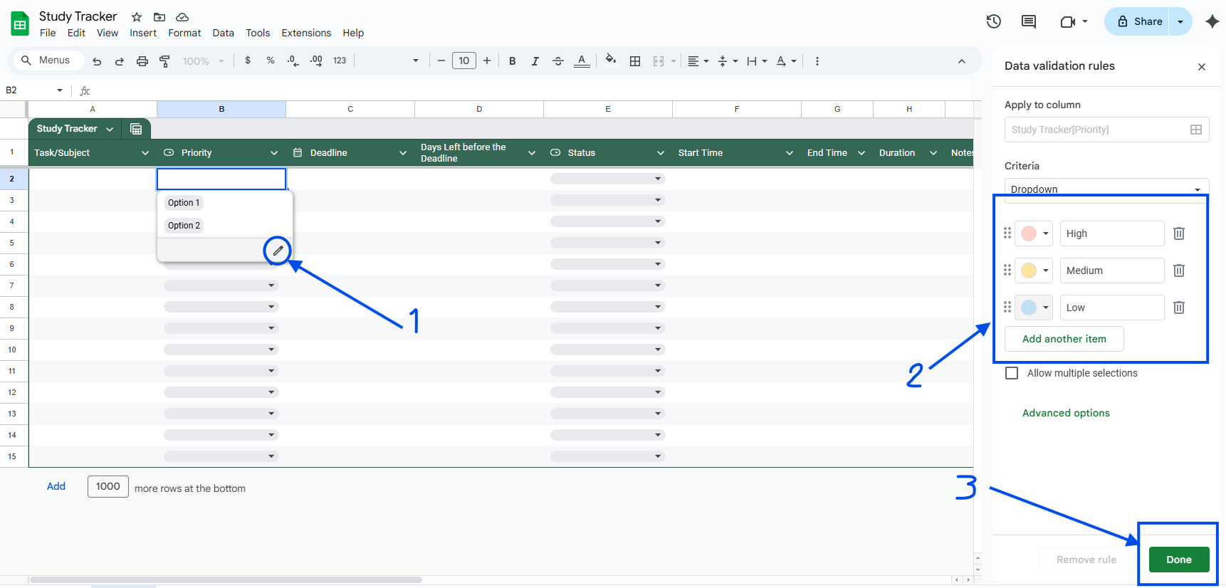 DROPDOWN EDIT TUTORIAL FOR GOOGLE SHEETS