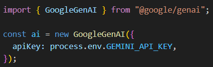 Google Gemini SDK Import