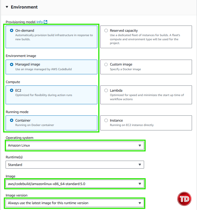 Setting up Environment in AWS CodeBuild
