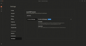 Claude Developer Setting