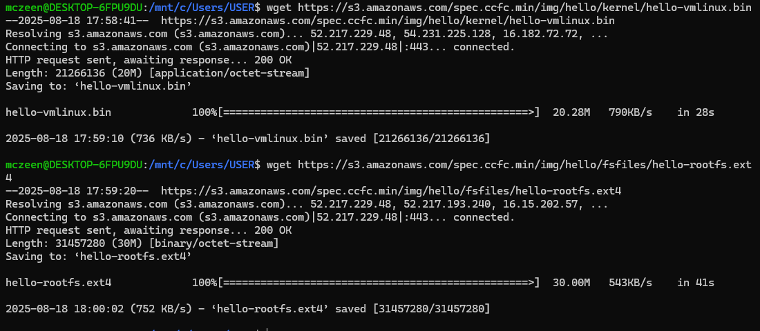 get the demo kernel & root filesystem