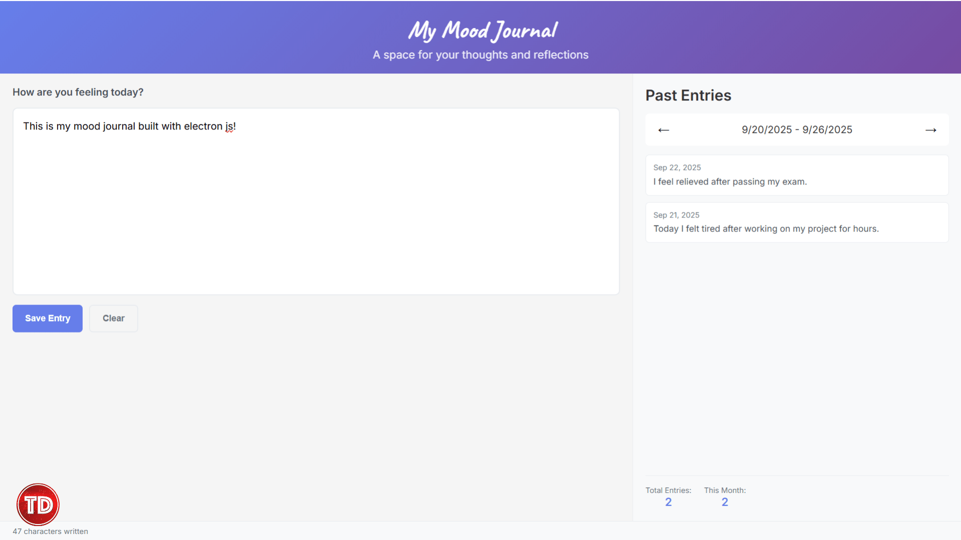Mood Journal App Final App