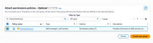 Attaching permission to group