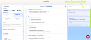 Prompt editor page