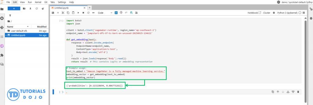 Successful Vector Embedding Generation Test
