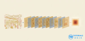 Abstract illustration of convolutional neural network pipeline 