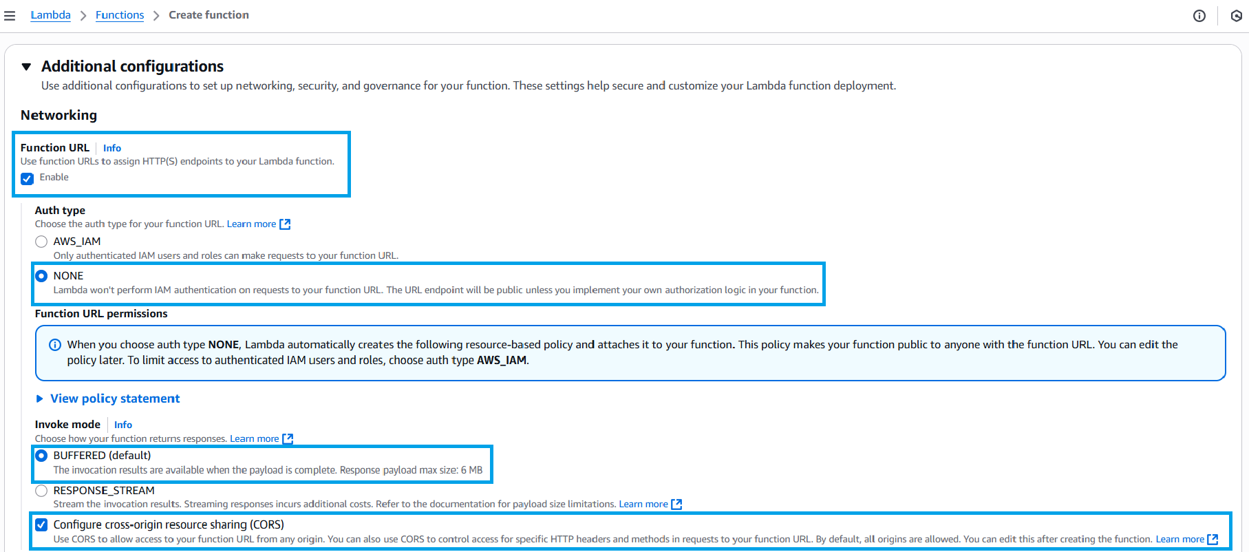 Configuring new Lambda Function (2)