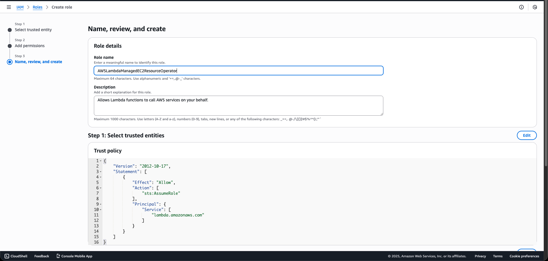 Step 1.3: Attach Policy