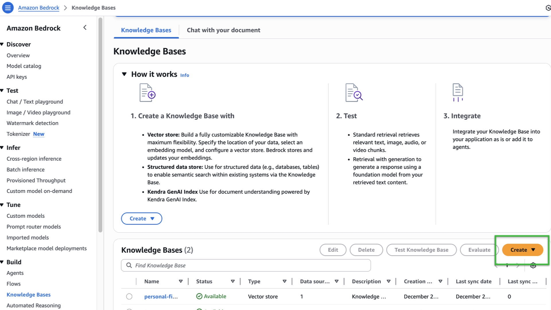 Building a Cost-Aware RAG Application with Amazon Bedrock - Create KB