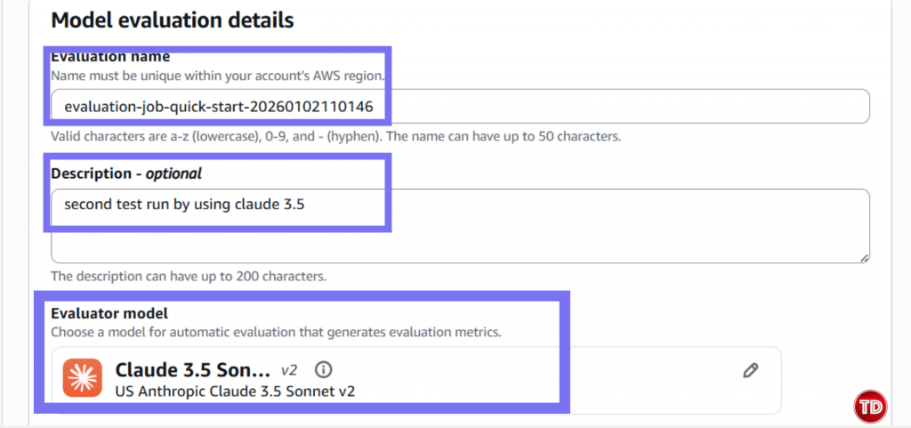 Creating LLM-as-a-Judge evaluation job on Amazon Bedrock with Nova Lite generator and Claude judge