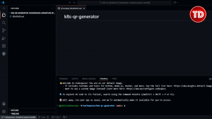 GitHub Codespaces running Visual Studio Code in the browser.