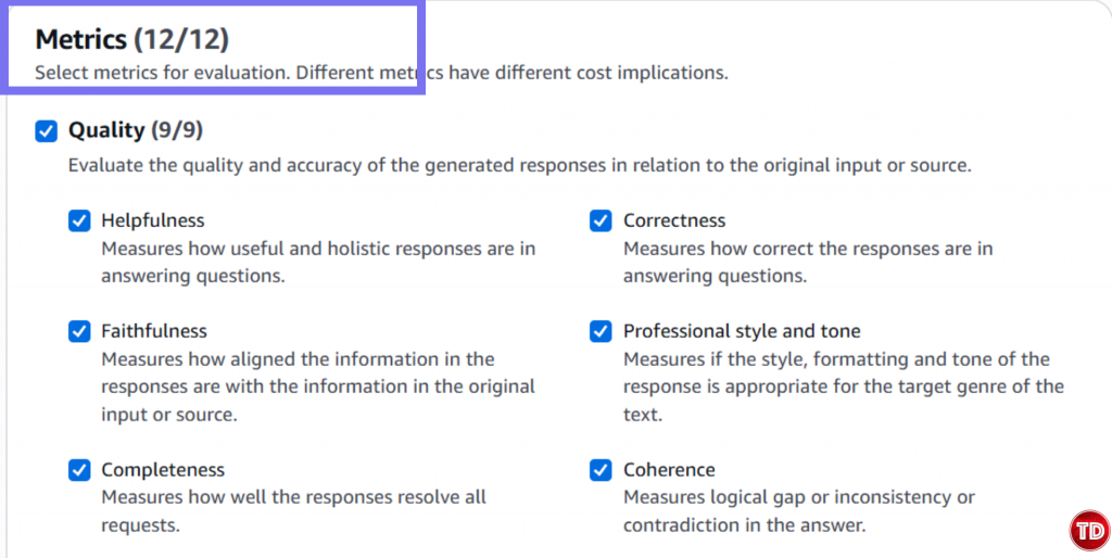 Selecting-desired-metrics-for-amazon-bedrock-evaluation-job