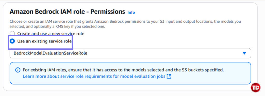 Selecting-service-role-Amazon-Bedrock