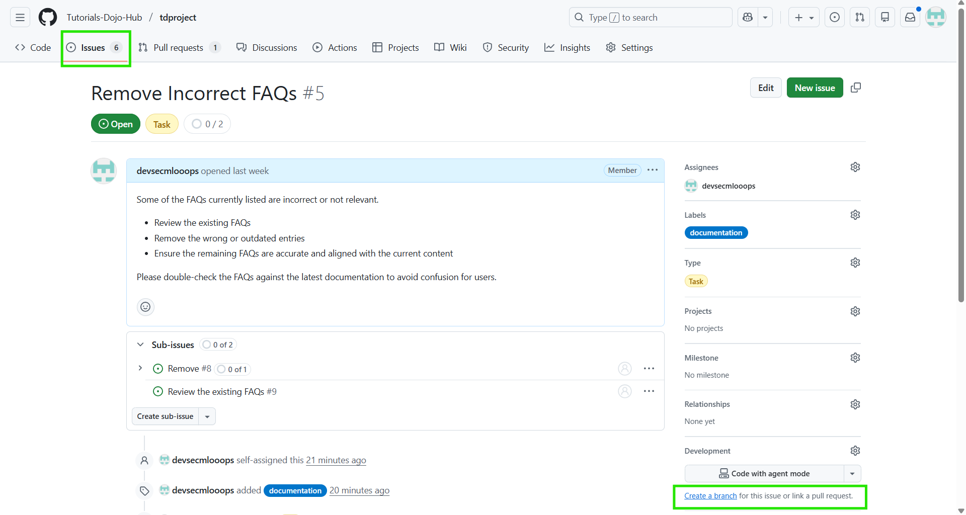 TD_GitHub Issues Create Branch_05Jan25