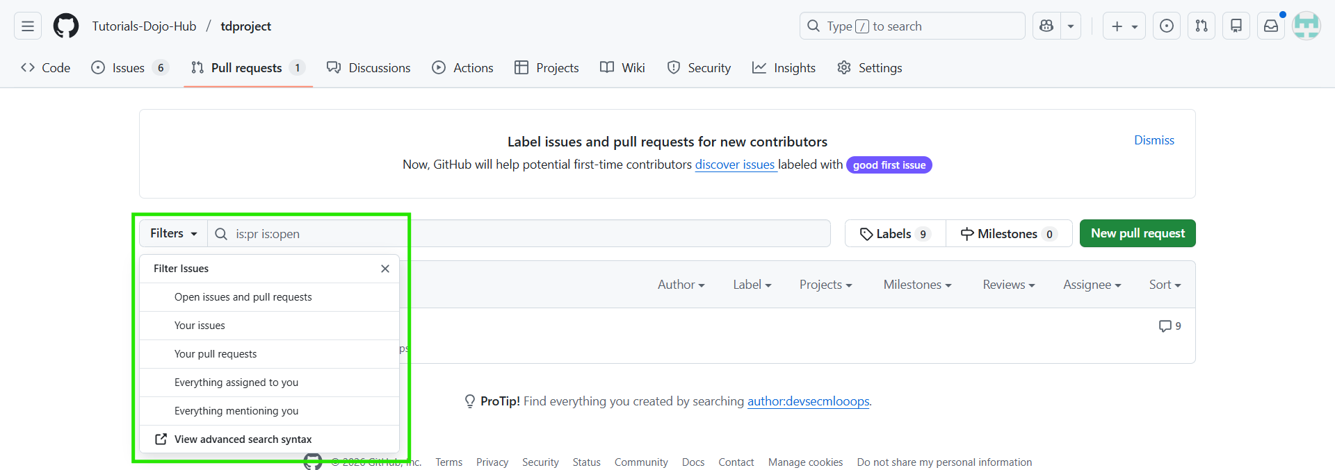 TD_GitHub Issues Filters_05Jan25