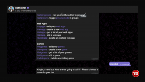 Setting up BotFather from Telegram