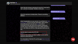 Copy the token provided
