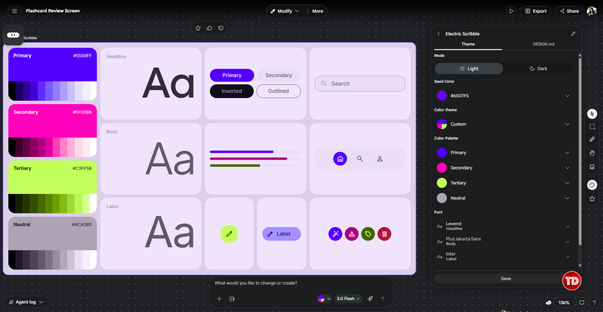 Screenshot of the Design System.