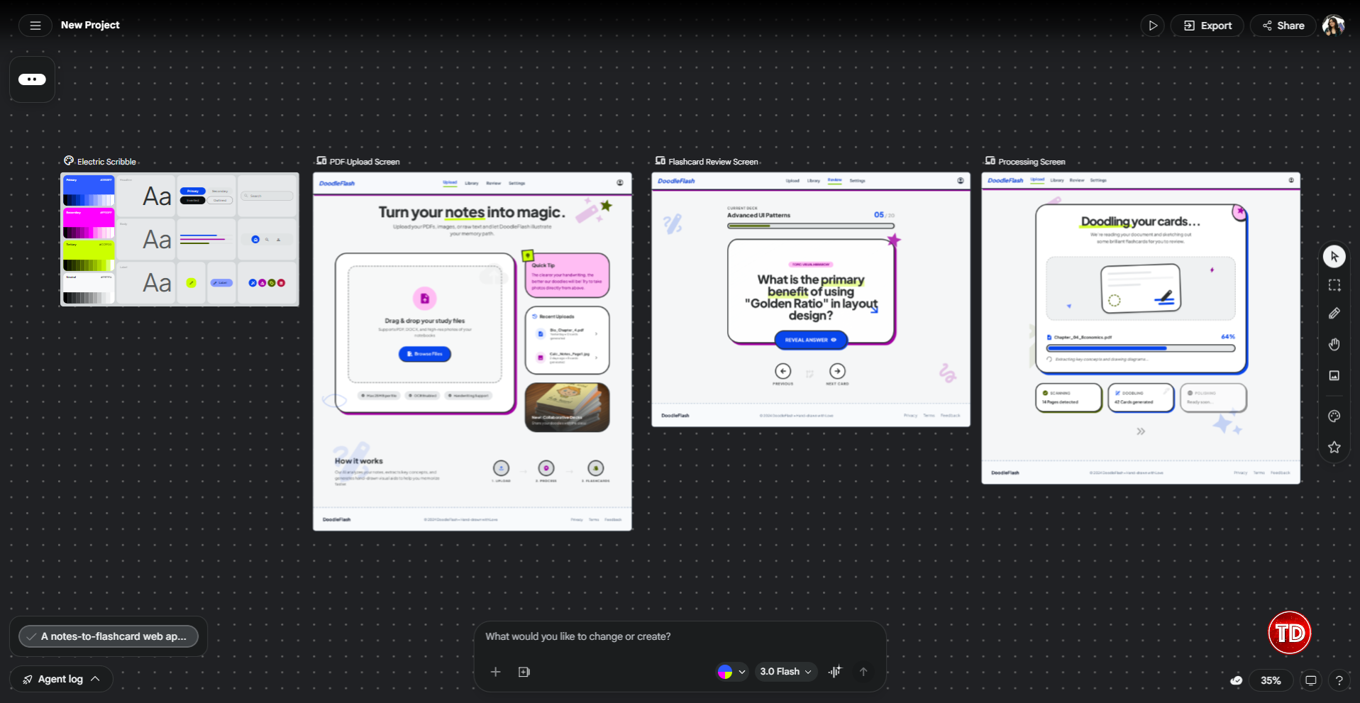 First draft on the notes-to-flashcard web app.